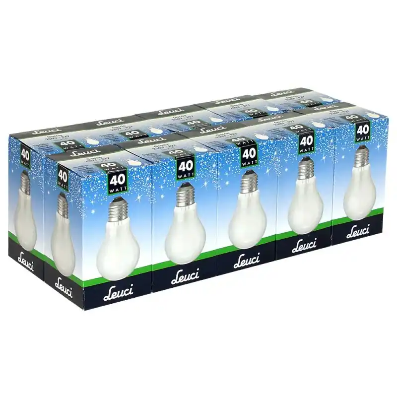 10 x Leuci Glühbirne 40W E27 MATT Glühlampe 40 Watt Glühbirnen Glühlampen Aktuell