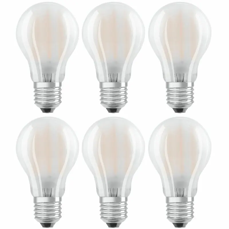 6 x Osram LED Filament Leuchtmittel A60 Birnenform 4W = 40W E27 matt 470lm warmweiß 2700K Nur Für Kurze Zeit