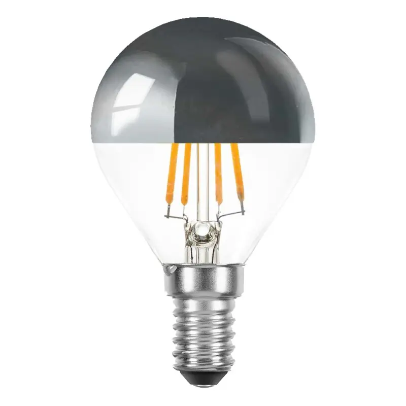 LED Filament Tropfen 4W = 40W E14 Kopfspiegel Silber Glühfaden warmweiß 2700K Top-Angebot