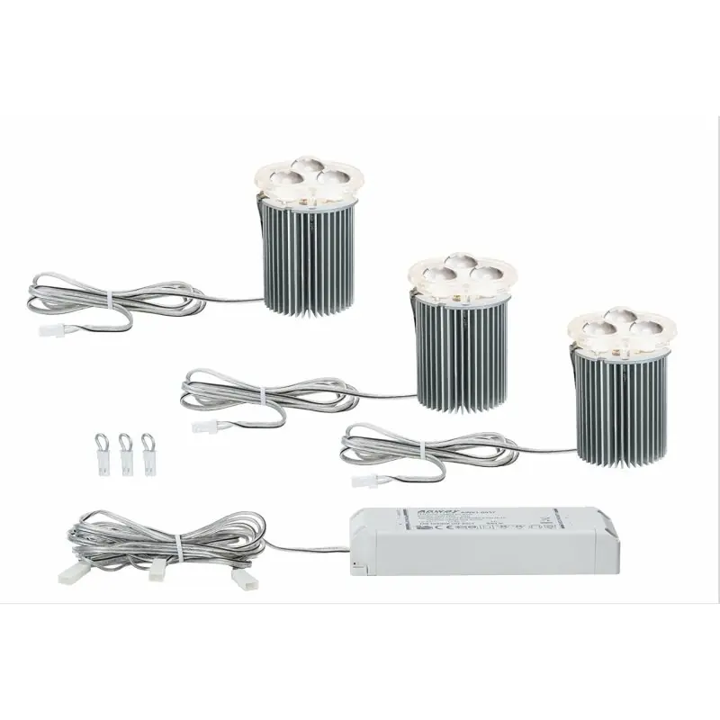 3 x LED Einbauleuchten Einbaustrahler Set klar rund 3 x 5W 230V Geprüft