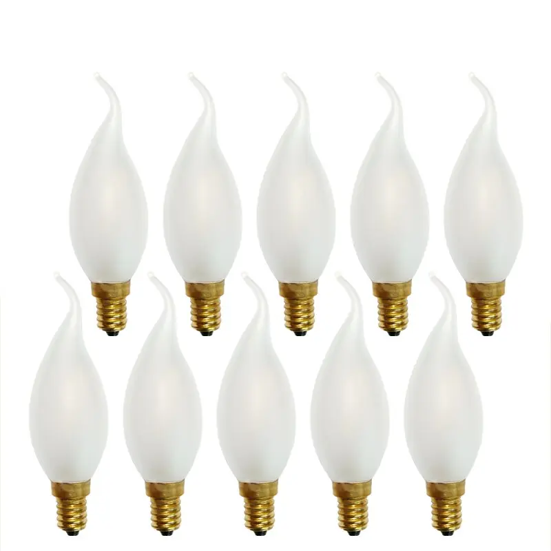 10 x LED Filament Windstoß Kerze 4W = 40W E14 MATT Glühlampe Glühbirne extra warmweiß 2200K Rabatt