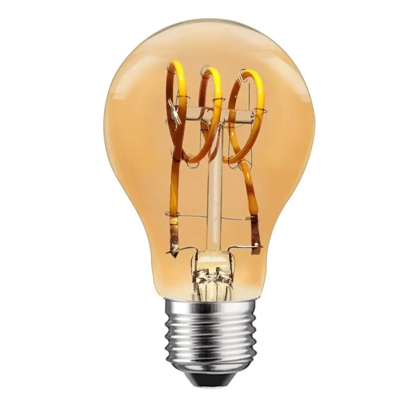 LED Spiral Filament Rustika Birnenform A60 3W E27 gold gelüstert extra warmweiß 1800K DIMMBAR Sale