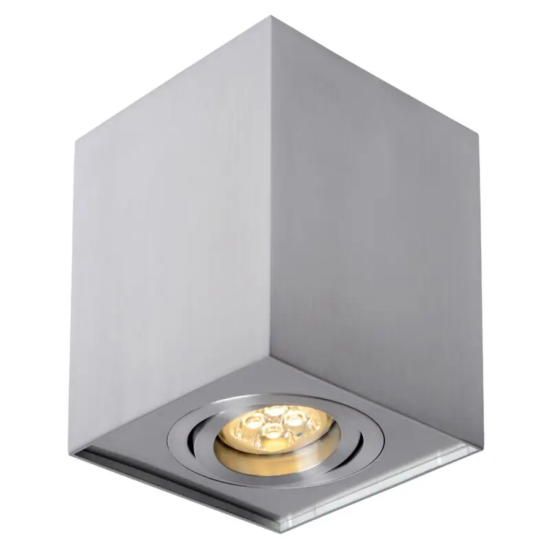 Deckenleuchte Aufbauleuchte Downlight Eckig Aluminium silber GU10 Fassung schwenkbar Knallerangebot