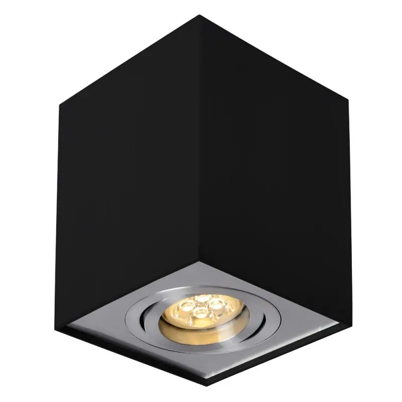 Deckenleuchte Aufbauleuchte Downlight Eckig Aluminium schwarz GU10 Fassung schwenkbar Highlight
