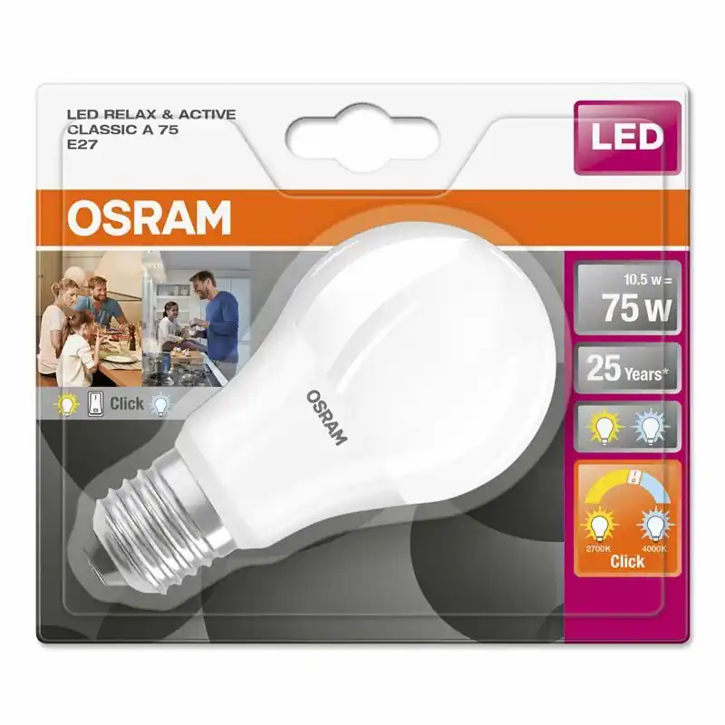 Osram LED Relax & Active Classic Leuchtmittel Birnenform 11W = 75W E27 matt warmweiß kaltweiß umstellbar per Schalter Angebot
