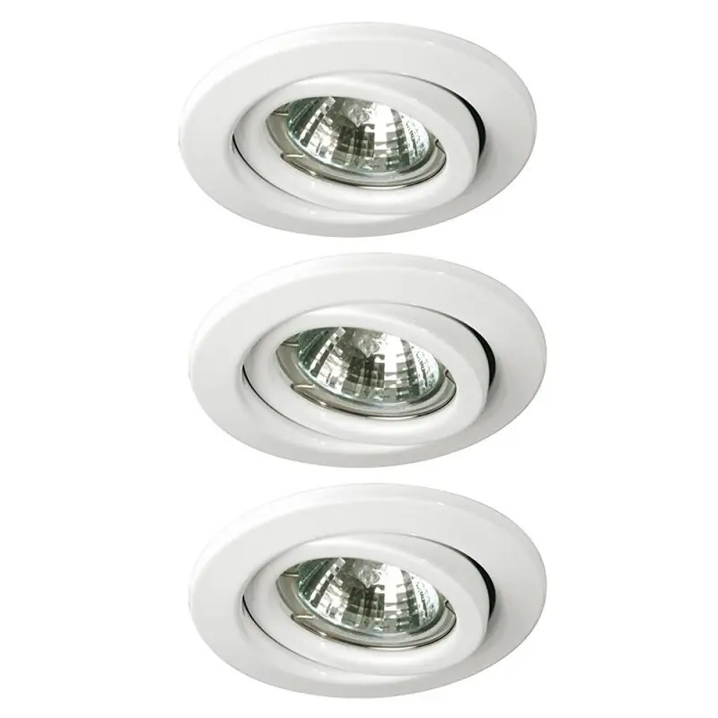 3 x Einbauleuchten Einbaustrahler Set schwenkbar Weiß 3 x 50W GU10 230V Halogen Angebot
