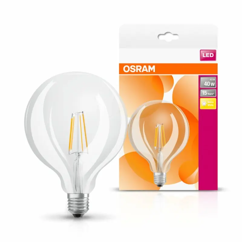 Mega-Angebot Osram LED Filament Leuchtmittel Globe G125 4W = 40W E27 klar 470lm warmweiß 2700K