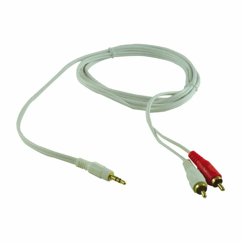 Direktkauf REV Premium Audio Kabel 3,5 Klinke / 2 x Chinch 2m weiß