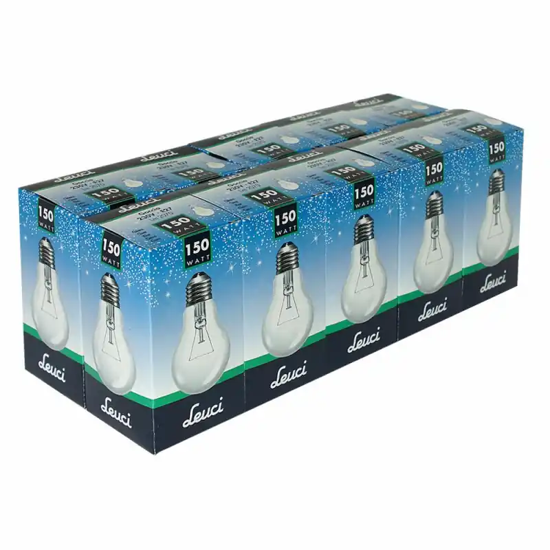 10 x Leuci Glühbirne A60 150W E27 klar Glühlampe 150 Watt Glühbirnen Glühlampen Highlight