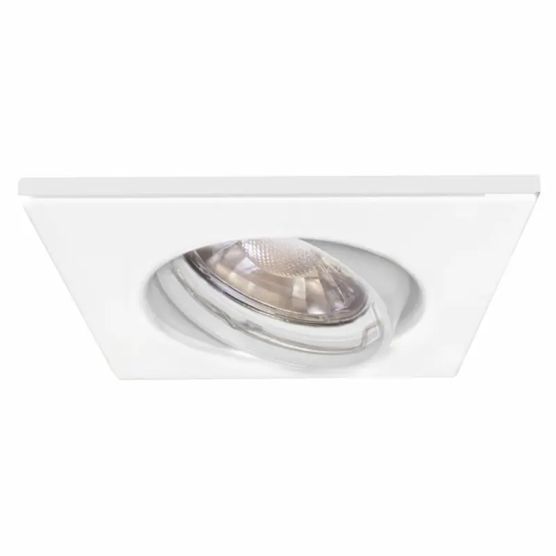 Nur Für Kurze Zeit Müller-Licht LED EBL Einbaustrahler Ø 68mm weiß eckig schwenkbar 5W = 34W GU10 300lm warmweiß 2700K