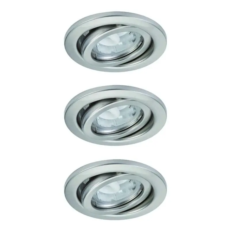 3 x Nice Price Einbauleuchten Set schwenkbar Eisen gebürstet 3 x 7W GU10 230V Energy Saver Begrenztes Angebot