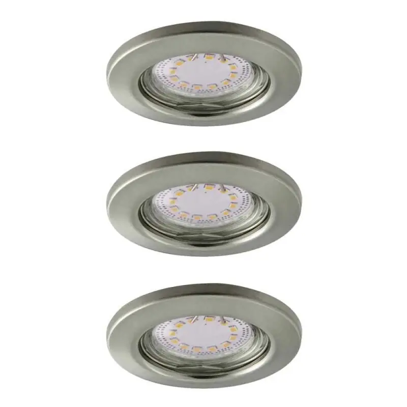 Geprüft 3 x Müller-Licht LED Einbauleuchte Downlight Silber IP23 3 x 3W GU10 225lm warmweiß 2700K