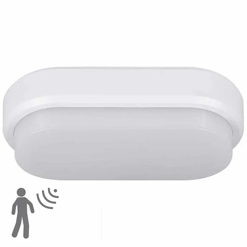 Müller-Licht LED Wand- & Deckenleuchte Ipsum Feuchtraum oval Weiß IP54 9W 650lm Neutralweiß 4000K Sensor Aktuell