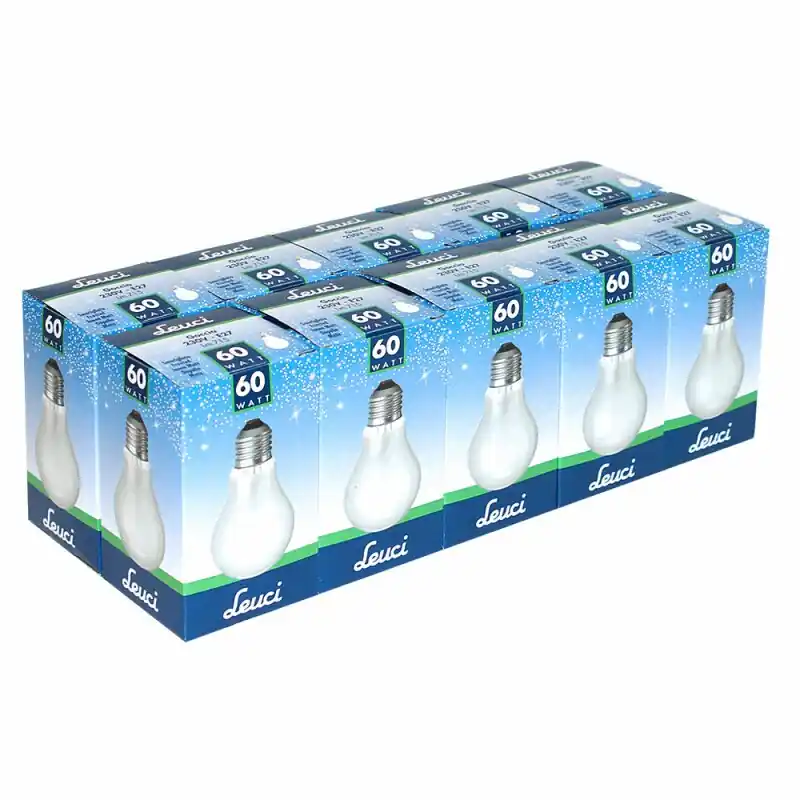 Super-Preis 10 x Leuci Glühbirne 60W E27 MATT Glühlampe 60 Watt Glühbirnen Glühlampen
