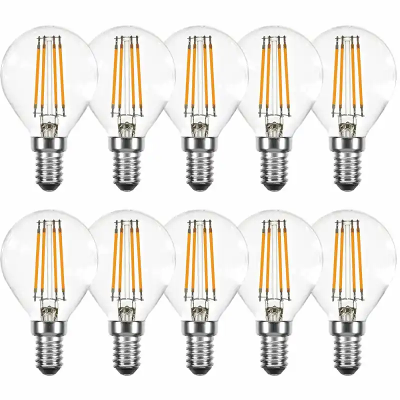 Highlight 10 x LED Filament Tropfen 4W = 40W E14 Klar Glühfaden 360° extra warmweiß 2200K DIMMBAR