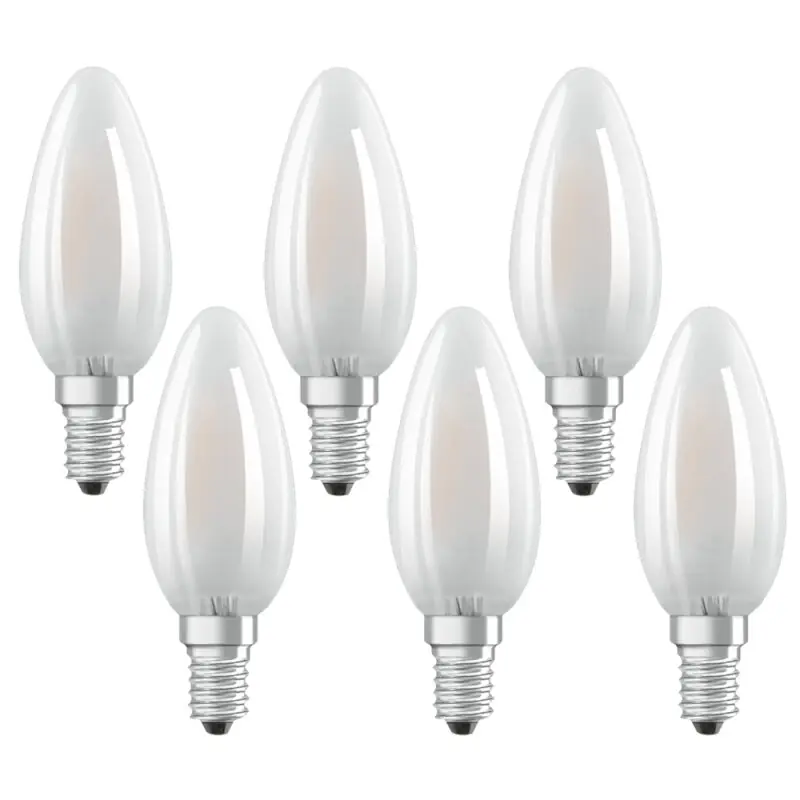 Sichere Zahlung 6 x Osram LED Filament Leuchtmittel Kerze 4W = 40W E14 matt 840 neutralweiß 4000K