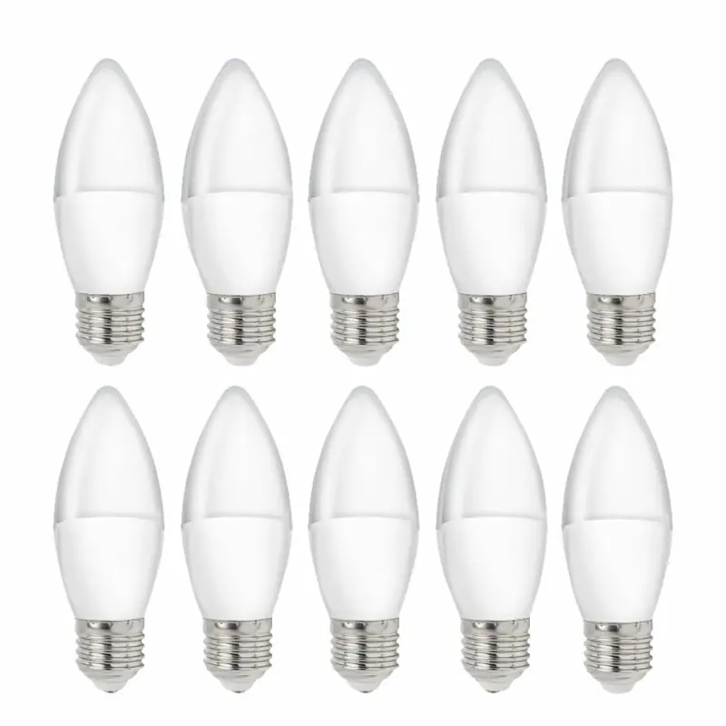 Günstig 10 x Spectrum LED Leuchtmittel Kerze 4W = 31W E27 matt 200° warmweiß 3000K