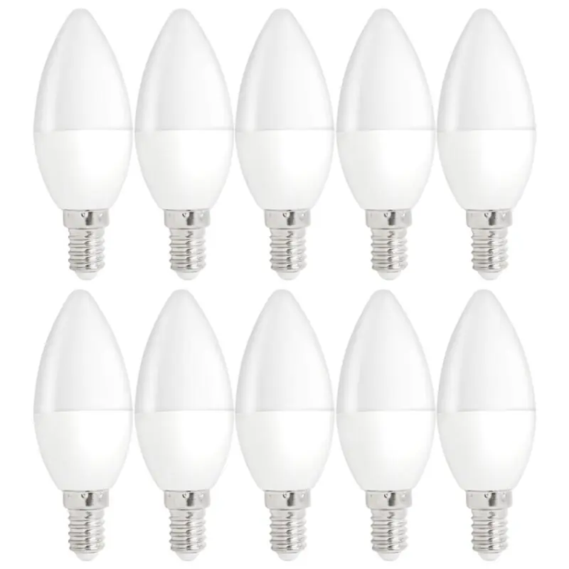 10 x LED Leuchtmittel Kerze 4W = 32W E14 matt 200° kaltweiß 6000K Tageslicht Günstig