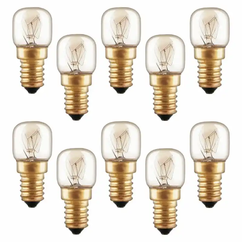 10 x Backofenlampe Glühbirne 25W E14 klar Glühlampe 25 Watt T22 Röhre 300° Doppelwendel Versand Am Gleichen Tag