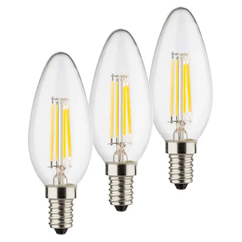 Nur Für Kurze Zeit 3 x Müller-Licht LED Filament Leuchtmittel Kerze 3W = 25W E14 klar 250lm warmweiß 2700K 200° Ra>95