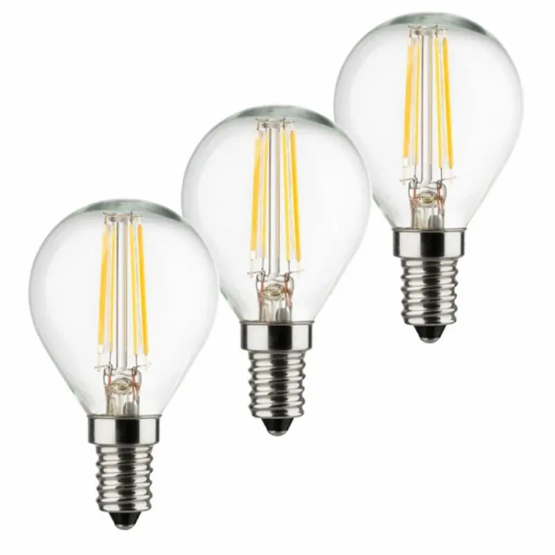 Sofort Bestellen 3 x Müller-Licht Retro LED Filament Leuchtmittel Tropfen 4W = 40W E14 klar 470lm warmweiß 2700K