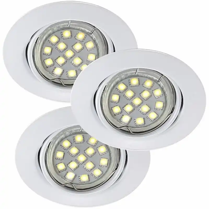 3 x Nordlux LED Einbauleuchten Triton Weiß rund schwenkbar IP23 3 x 3W GU10 200lm warmweiß 2700K Preis Gesenkt