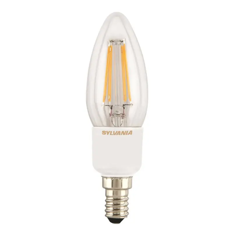 Schnäppchen Sylvania LED Filament Leuchtmittel ToLEDo Retro Kerze 4,5W = 40W E14 klar 470lm 827 warmweiß 2700K DIMMBAR