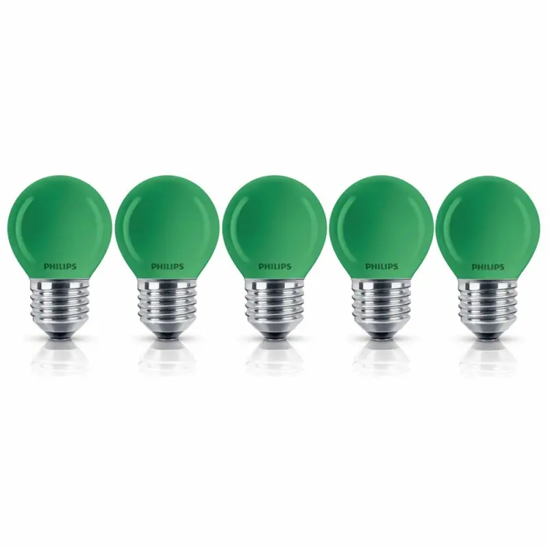 5 x Philips Tropfen Glühbirne 15 Watt E27 grün Glühlampe Deco Glühbirnen P45 Highlight