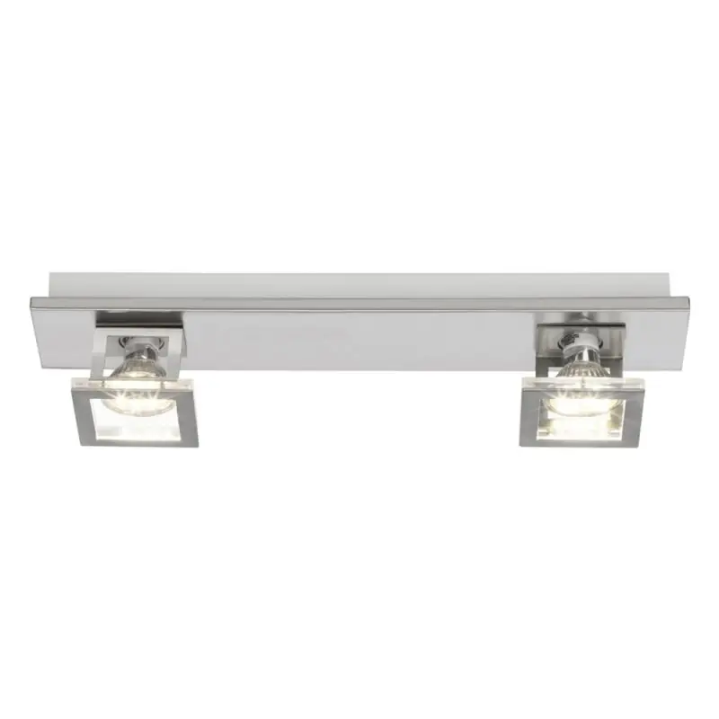 Brilliant LED Deckenleuchte Window Nickel satiniert 2-flammig 2 x 3W GU10 500lm warmweiß 3000K Abverkauf