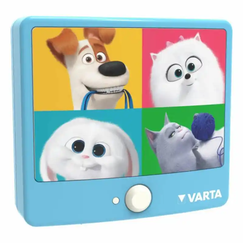 Geprüft Varta LED Kinder Nachtlicht Secret Life of Pets 2 blau 3 x AAA Batterien Bewegungsmelder Sensor
