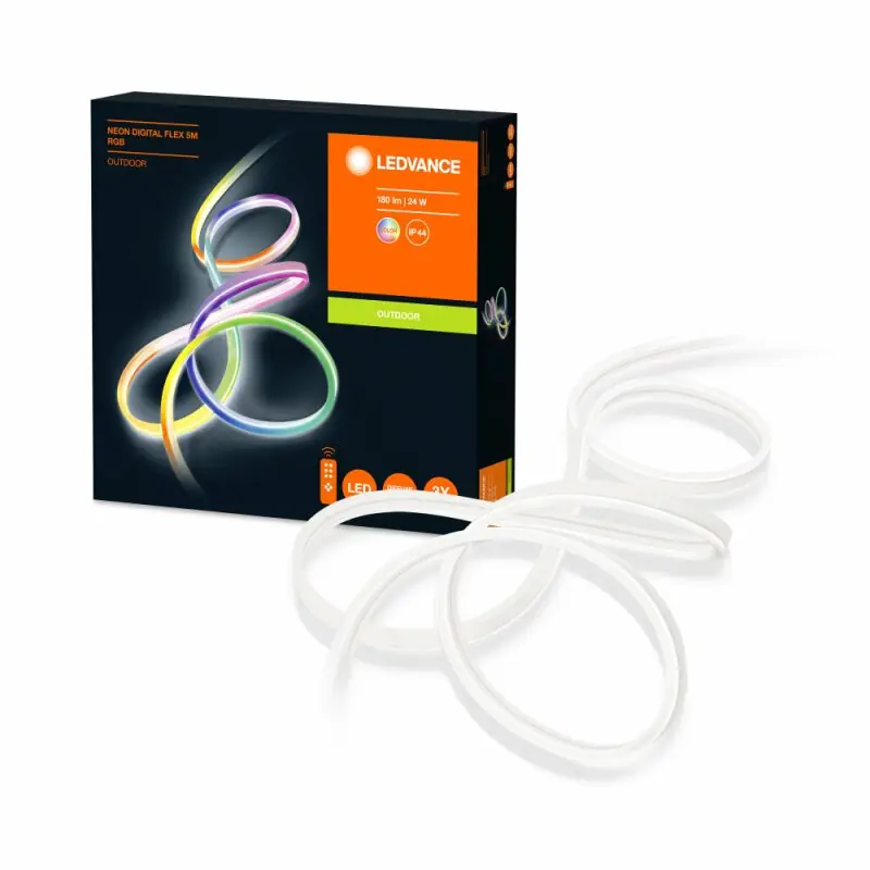 Ausverkauf Ledvance LED Strip Lichtschlauch Digital Neon Flex 5 Meter IP65 23W 180lm innen & außen RGB Fernbedienung