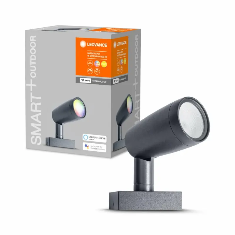 Begrenztes Angebot Ledvance LED Smart+ Gartenleuchte Spot Erweiterung Dunkelgrau IP65 4,5W 260lm RGBW 3000K App Google & Alexa WiFi