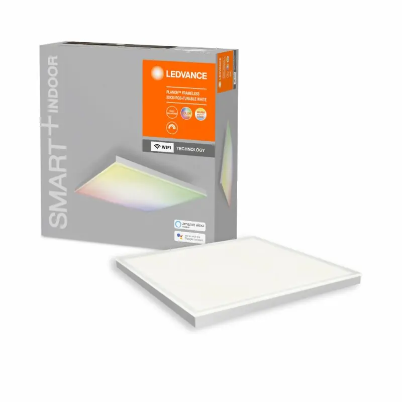 Neu Ledvance LED Smart+ Panel Planon Weiß 30x30cm 20W 1500lm RGBTW 3000-6500K Frameless App Google & Alexa WiFi