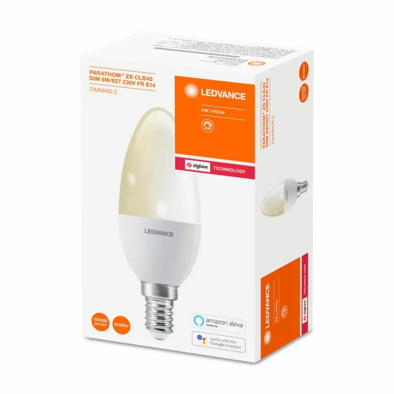 Ledvance Smart+ LED Parathom Kerze 6W = 40W E14 matt 470lm warmweiß 2700K dimmbar Alexa & Google ZigBee Preisknaller