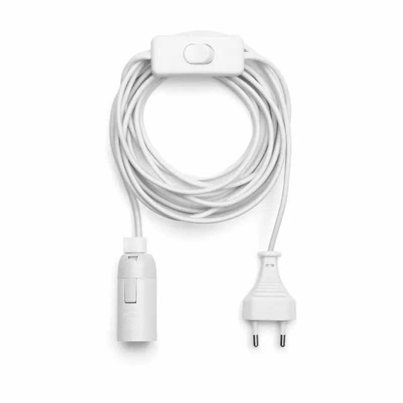 Neue Ware Lampenfassung max. 40W E14 Weiß 3,5m Kabel mit Stecker & Schalter