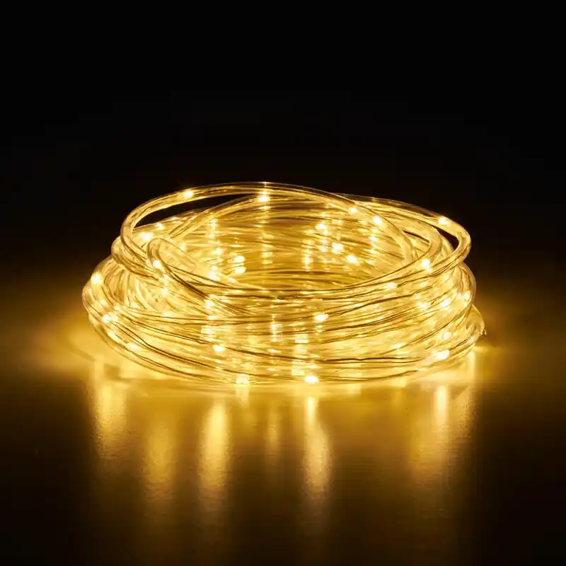 LED Lichterschlauch Lichterkette 10m mit 100 LEDs IP44 innen & außen warmweiß 3000K mit Netzteil Billig