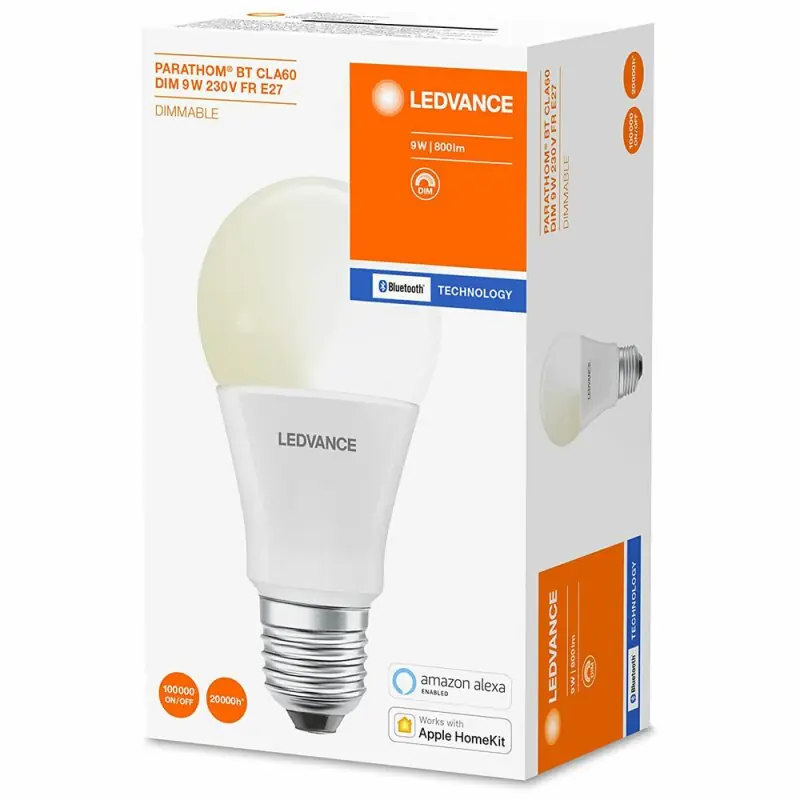 Markenprodukt Ledvance LED Smart+ Birne 9W = 60W E27 matt 800lm warmweiß 2700K Dimmbar App Google & Alexa Bluetooth
