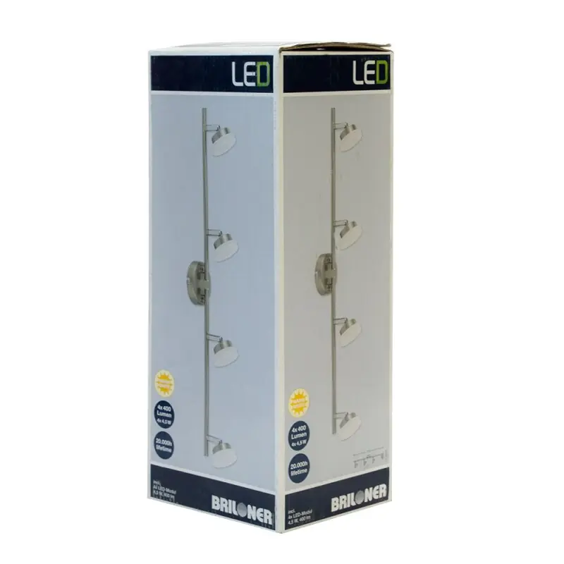 Briloner LED Wand- & Deckenstrahler Nickel 4 x 4,5W 1600lm warmweiß 3000K schwenkbar Preiswert