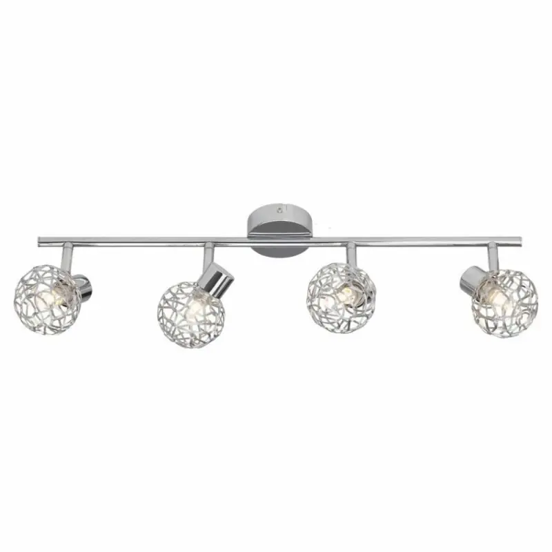 Garantierte Lieferung Brilliant Halogen Deckenleuchte Virgo Chrom 4 x 33W 1832lm warmweiß 2800K schwenkbar