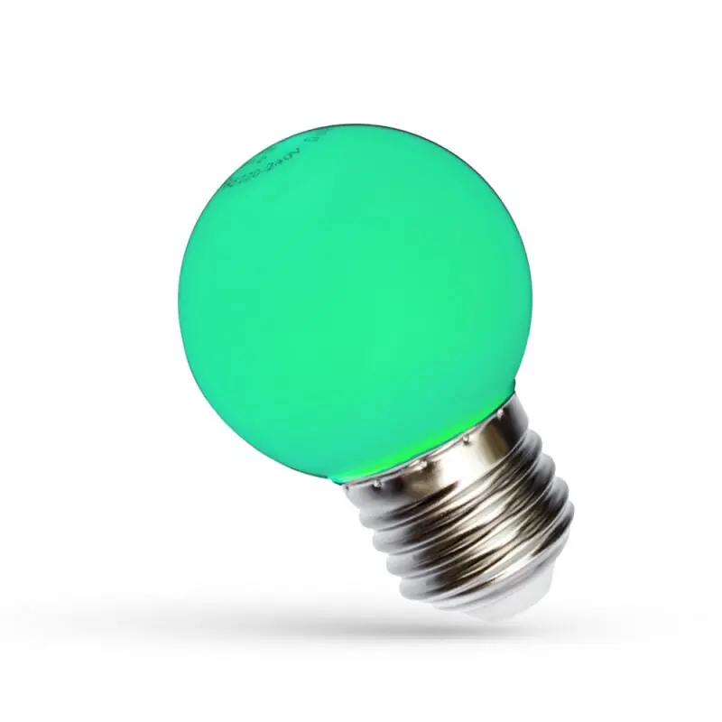 Abverkauf Spectrum LED Leuchtmittel Tropfen Kugel 1W E27 Grün 270°