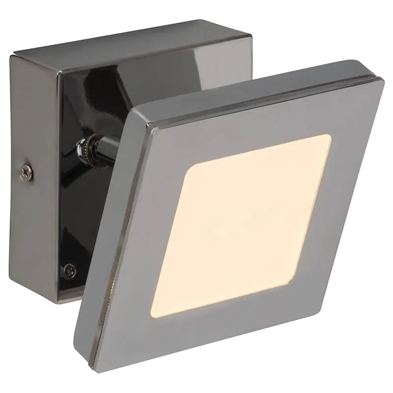 Brilliant LED Wandleuchte Spot Sense Square Chrom 6W 350lm warmweiß 3000K schwenkbar Dimmbar Highlight
