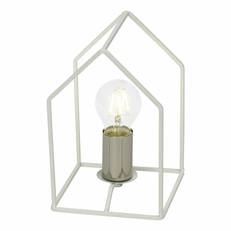 Brilliant Tischleuchte Home Weiß Silber max. 60W E27 ohne Leuchtmittel mit Schalter Top-Seller
