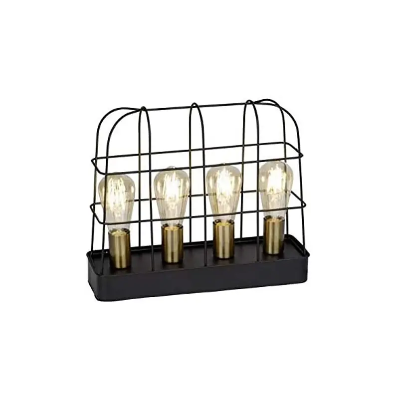 Brilliant Tischleuchte Terneg Schwarz max. 4 x 60W E27 ohne Leuchtmittel mit Schalter Nur Für Kurze Zeit