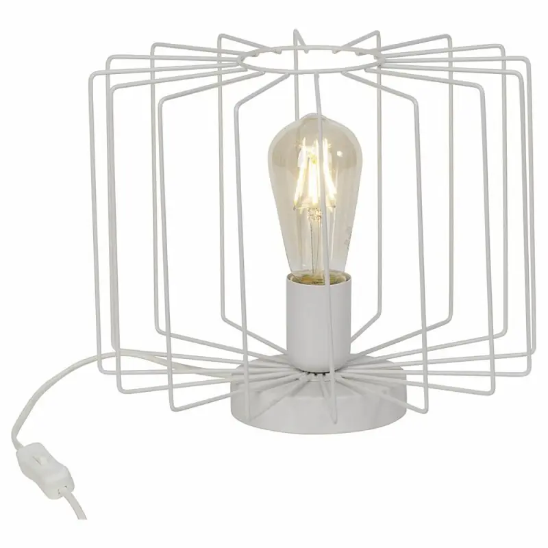 Sofort Bestellen Brilliant Tischleuchte Onelia Weiß Ø30cm max. 60W E27 ohne Leuchtmittel mit Schalter