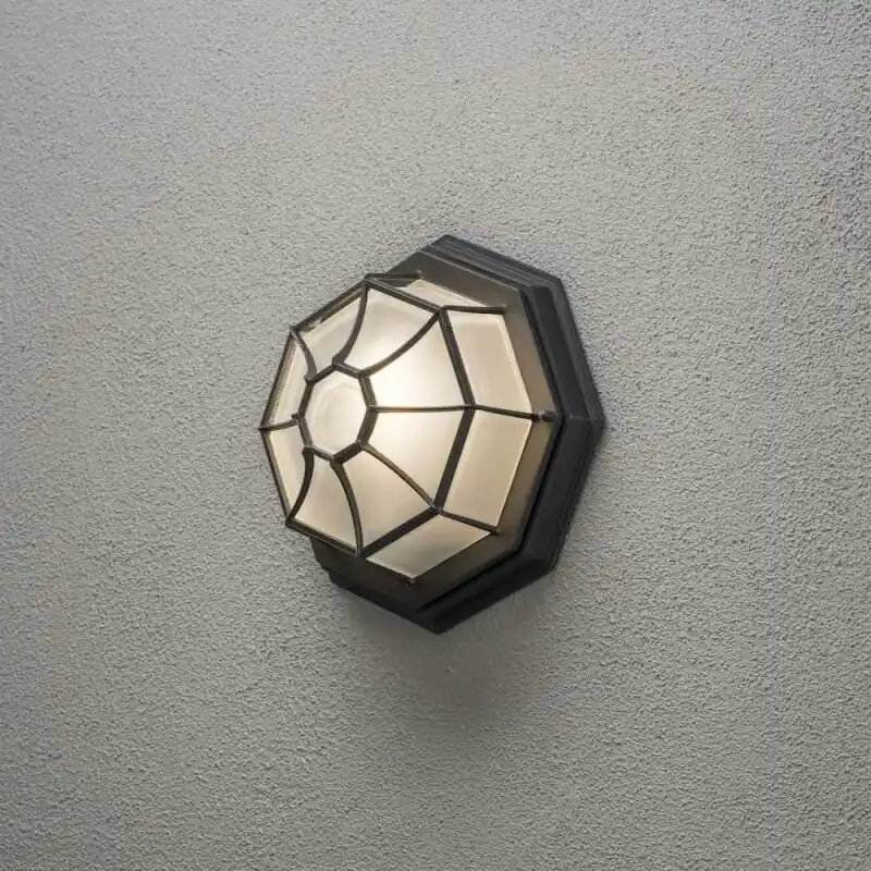 Konstsmide Wand- & Deckenleuchte Schwarz matt rund Ø27cm max. 60W E27 ohne Leuchtmittel Heißes Angebot