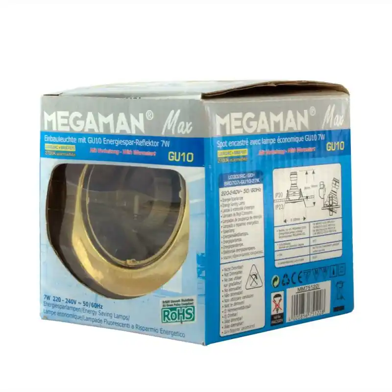 Top-Angebot Megaman Einbauleuchte Gold rund Ø10cm IP23 max. 11W GU10 ohne Leuchtmittel schwenkbar