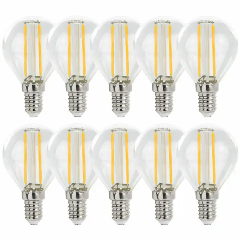 10 x LED Filament Leuchtmittel Tropfen Kugel G45 1W E14 110lm 840 neutralweiß 4000K Echt