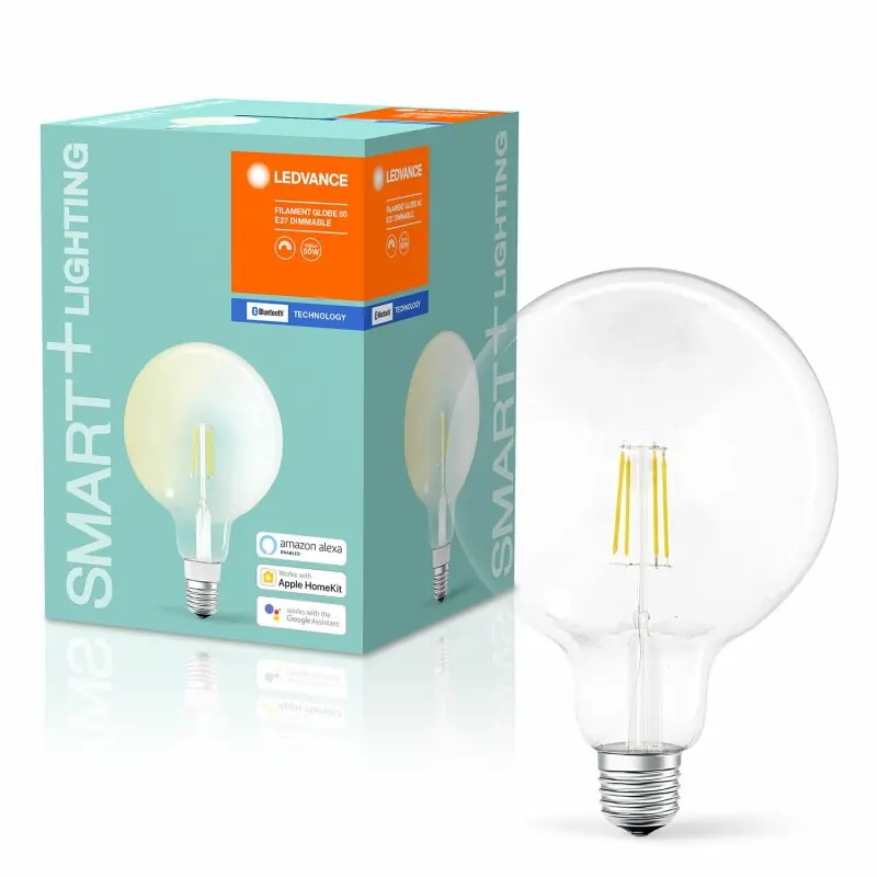 Ledvance LED Filament Smart+ G125 Globe 5,5W = 60W E27 klar 650lm warmweiß 2700K Dimmbar App Google Alexa Apple HomeKit Bluetooth Beliebt