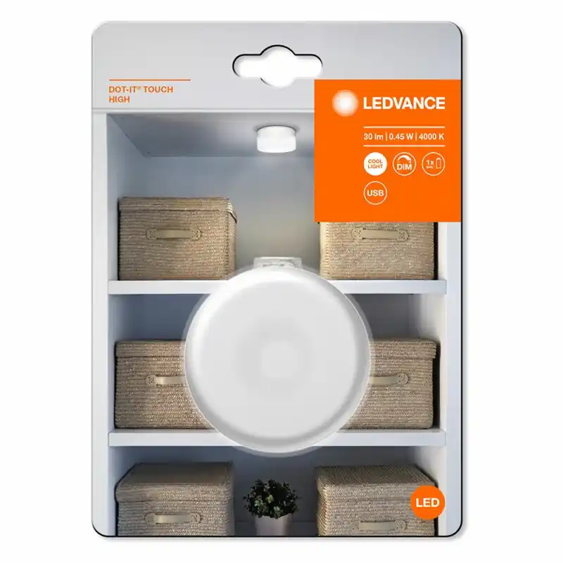 Neu Ledvance DOT-it Touch High White mobiles Licht Akku USB 0,45W 30lm Neutralweiß 4000K dimmbar