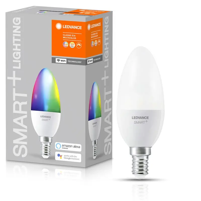 Ledvance LED Smart+ Kerze 4,9W = 40W E14 Opal 470lm RGBW 2700K-6500K Dimmbar App Google Alexa WiFi Saisonangebot
